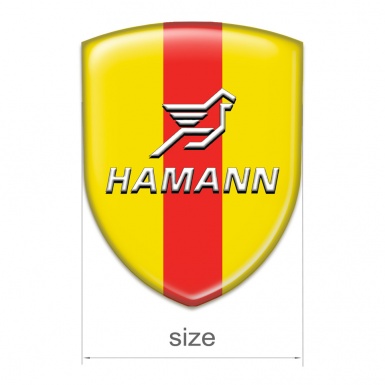 Hamann Self Adhesive Car logo Emblem Yellow with Red Ribbon Pattern 