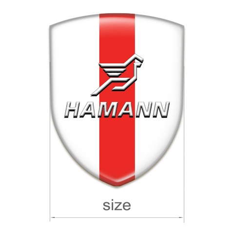 Hamann Car Interior Badge White with Red Ribbon Pattern 