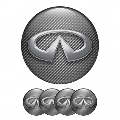 Infiniti Center Hub Dome Stickers New Design Carbon