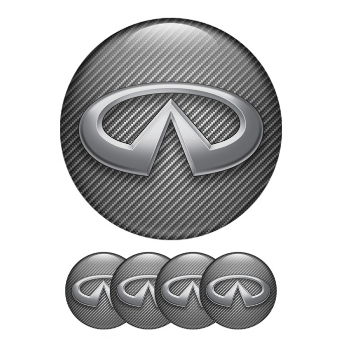 Infiniti Center Hub Dome Stickers New Design Carbon