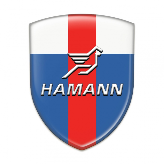 Hamann Silicone Badge Blue White with Red Ribbon Pattern 