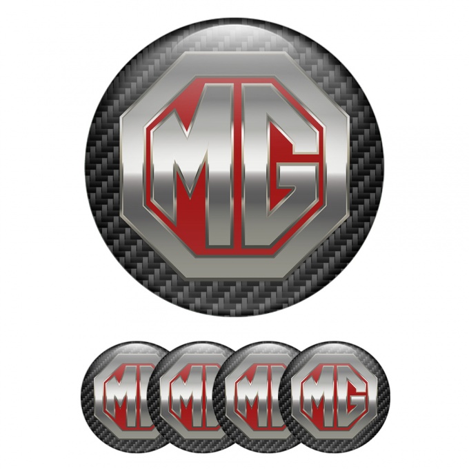 MG Stickers Silicone for Wheel Center Caps Carbon 3D Logo