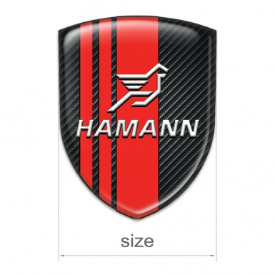 Hamann Logo Emblem Black Carbon with Red Tapes Pattern 