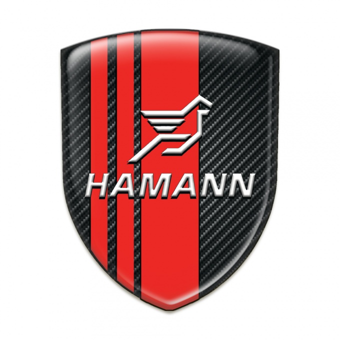 Hamann Logo Emblem Black Carbon with Red Tapes Pattern 