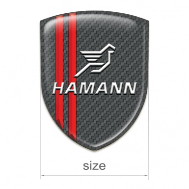 Hamann Silicone Car Decal Badge Dark Grey Carbon Red Lines Style 