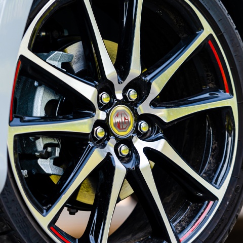 MG Wheel Emblems for Center Caps Yellow 3D Logo