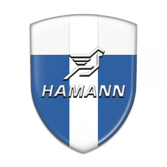 Hamann Self Adhesive Car logo Emblem Blue White Print with White Central Tape 