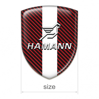 Hamann Tuning Emblem Red Carbon with White central Tape 