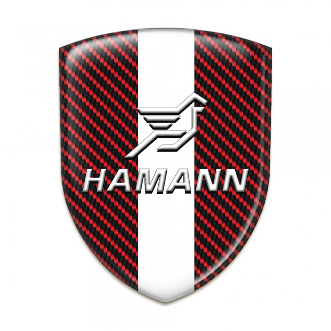 Hamann Tuning Emblem Red Carbon with White central Tape 