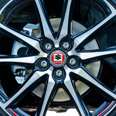 Suzuki Wheel Emblems for Center Caps Red Edition