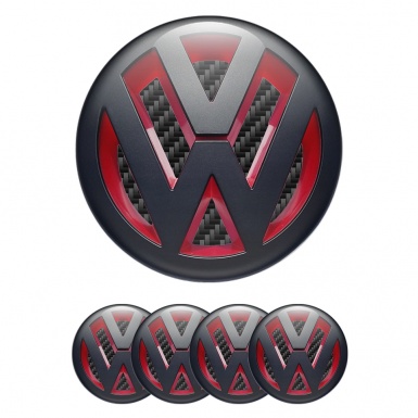 VW Wheel Emblems for Center Caps 3D Carbon Edition
