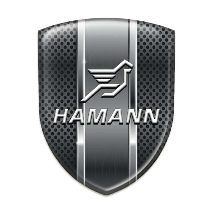 Hamann Silicone Badge Dark Perforated Base with Metal Detail Design 