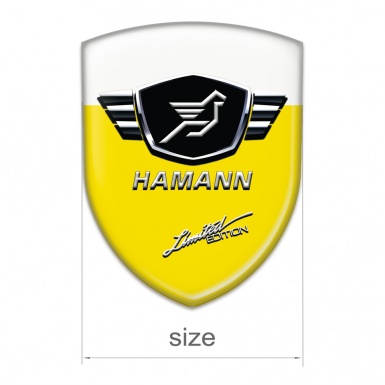 Hamann Silicone Car Decal Badge Yellow White Base Limited Edition Style 