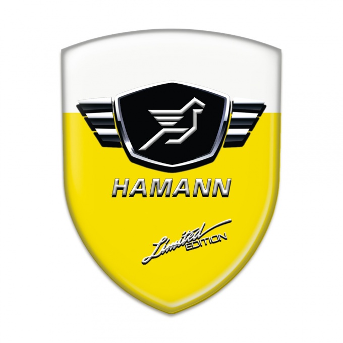 Hamann Silicone Car Decal Badge Yellow White Base Limited Edition Style 