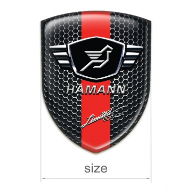 Hamann Silicone Car Decal Badge Perforated Steel Red Band Variant 