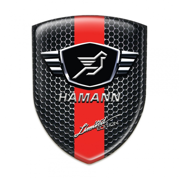 Hamann Silicone Car Decal Badge Perforated Steel Red Band Variant 