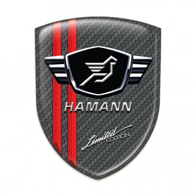 Hamann Silicone Emblem dark Grey Base red Lines 
