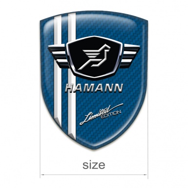 Hamann Logo Emblem Navy Blue CarbonBase with White Stripes 