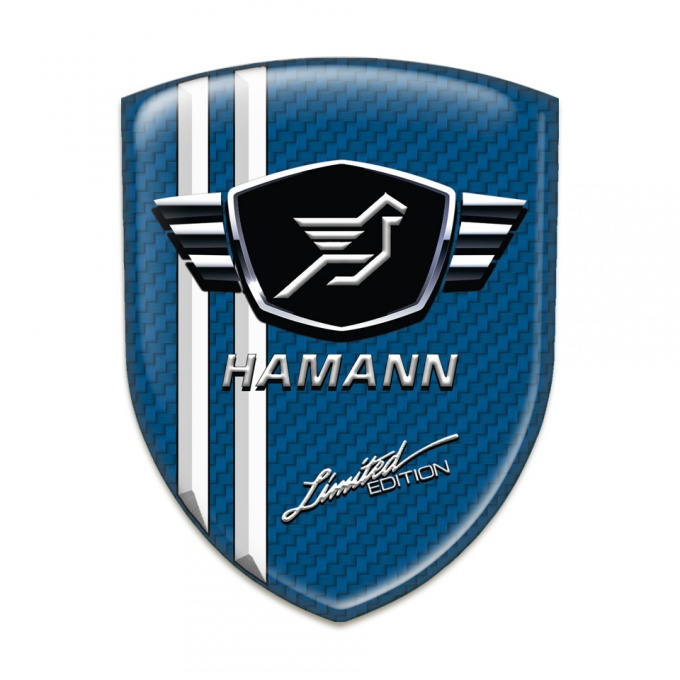 Hamann Logo Emblem Navy Blue CarbonBase with White Stripes 