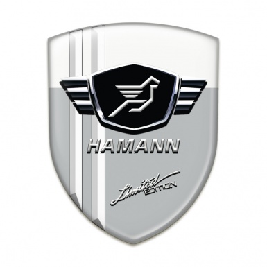 Hamann Tuning Emblem Grey White Base with White Stripes 