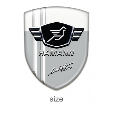 Hamann Tuning Emblem Grey White Base with White Stripes 