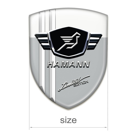 Hamann Tuning Emblem Grey White Base with White Stripes 