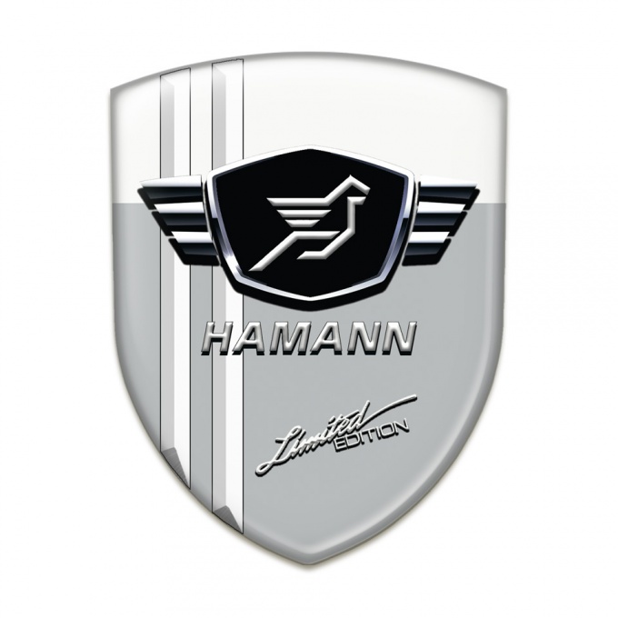 Hamann Tuning Emblem Grey White Base with White Stripes 