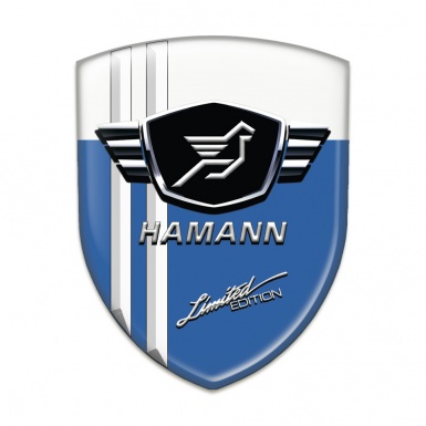 Hamann Logo Emblem Blue White Base White Stripes Style 