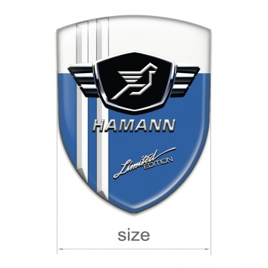 Hamann Logo Emblem Blue White Base White Stripes Style 