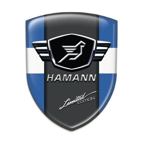 Hamann Domed Emblem Blue with White Tape Dark Logo Panel 