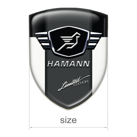 Hamann Self Adhesive Car logo Emblem White Black with dark Logo Panel 