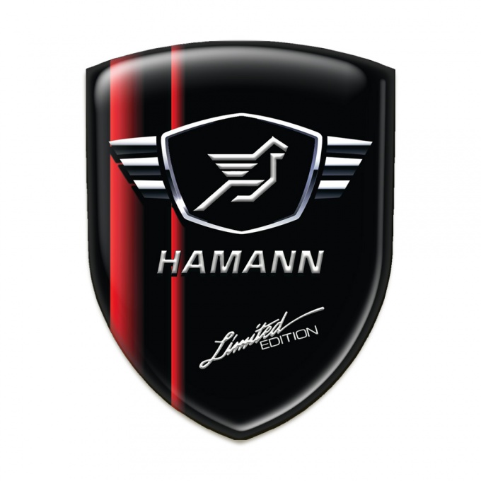 Hamann Silicone Car Decal Badge Black with Red Lines model 