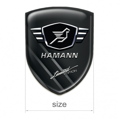 Hamann Tuning Badge Black with Diagonal Grey Lines model 