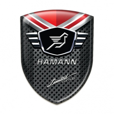 Hamann Self Adhesive Car logo Emblem Perforated Base with Red Element Model 