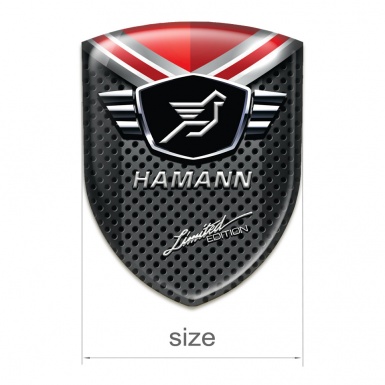 Hamann Self Adhesive Car logo Emblem Perforated Base with Red Element Model 