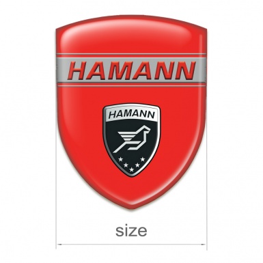 Hamann Silicone Car Decal Badge red Base with Red Inscription 