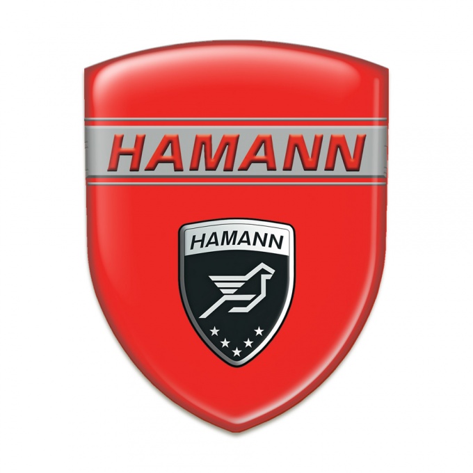 Hamann Silicone Car Decal Badge red Base with Red Inscription 