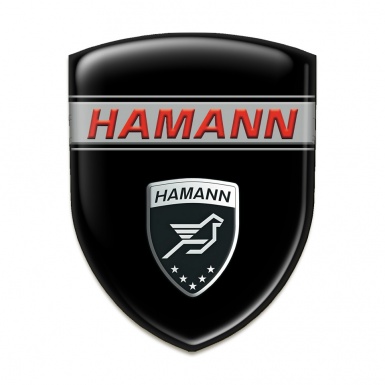 Hamann Auto Emblem Black Base Red Inscription Style 