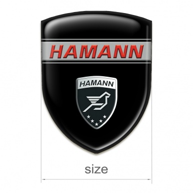 Hamann Auto Emblem Black Base Red Inscription Style 