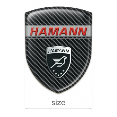 Hamann Emblem Badge Logo Black carbon Basse Red inscription