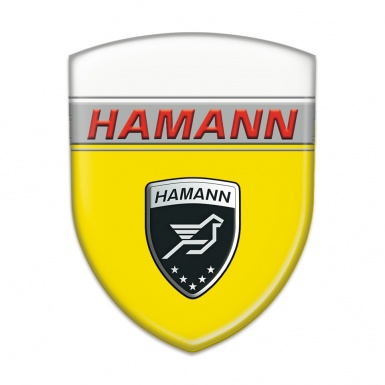 Hamann Car Interior Badge Yellow White Base Red inscription 