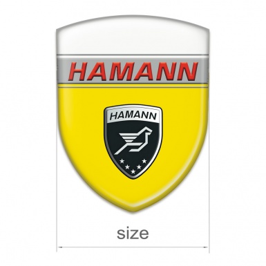 Hamann Car Interior Badge Yellow White Base Red inscription 