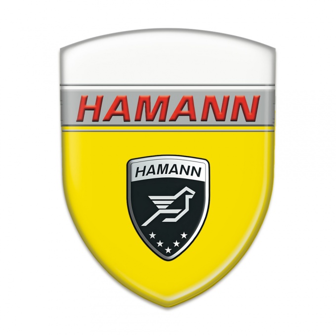 Hamann Car Interior Badge Yellow White Base Red inscription 
