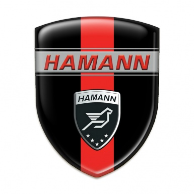 Hamann Silicone Badge Black with Red Band and Red inscription