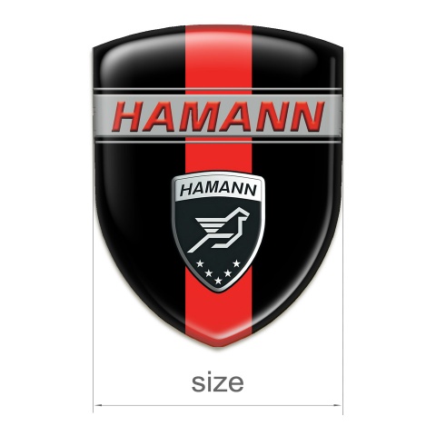 Hamann Silicone Badge Black with Red Band and Red inscription