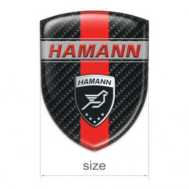 Hamann Car Interior Badge Black Fibers with Red Band and Red inscription