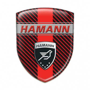 Hamann Silicone Badge Red Carbon with red Band and Red inscription