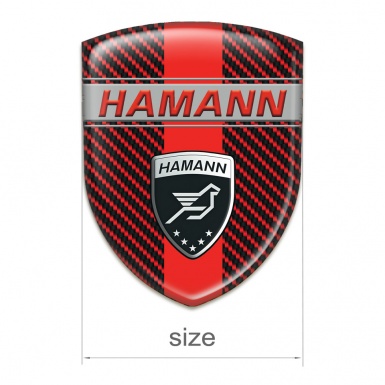 Hamann Silicone Badge Red Carbon with red Band and Red inscription
