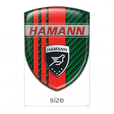 Hamann Self Adhesive Car logo Emblem Green Carbon with Red tapes Decoration 