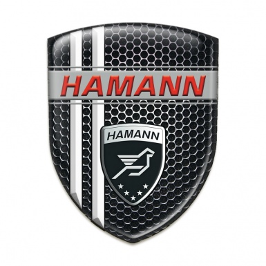 Hamann Auto Emblem Perforated Steel with White Stripes Decoration 